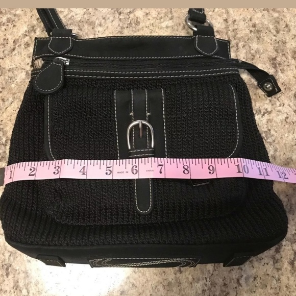 The Sak Black Crochet Leather Trim Crossbody Bag - Picture 5 of 7